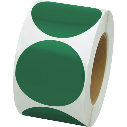 Coloured Marking Dots, Circle, 3" L x 3" W, Green, Vinyl Dufferin Supply