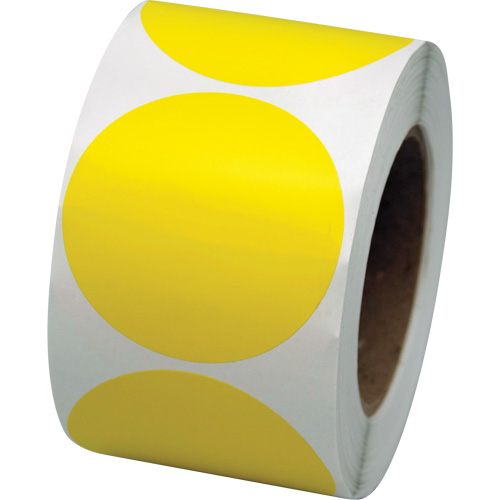 Pastilles de marquage color&eacute;es, Cercle, 3" lo x 3" la, Jaune, Vinyle Dufferin Supply
