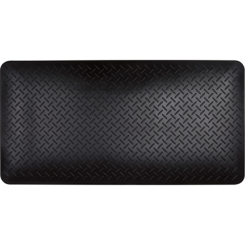 Anti-Fatigue Matting, Diamond, 1-2/3' x 3-1/4' x 3/4", Black, Polyurethane Dufferin Supply