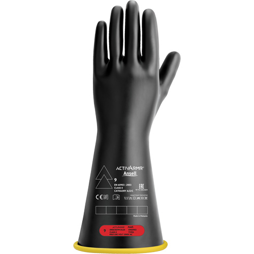 Gants isolants en caoutchouc naturel, ASTM classe 0, Taille 7, 14" lo Dufferin Supply