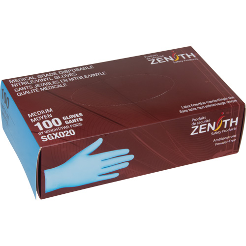 Tactile Medical-Grade Disposable Gloves, Small, Nitrile/Vinyl, 4.5-mil, Powder-Free, Blue, Class 2 Dufferin Supply