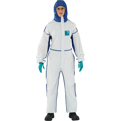 AlphaTec 1800 Comfort 3-Piece Coveralls, Large, Blue/White, Microporous/SMS Dufferin Supply