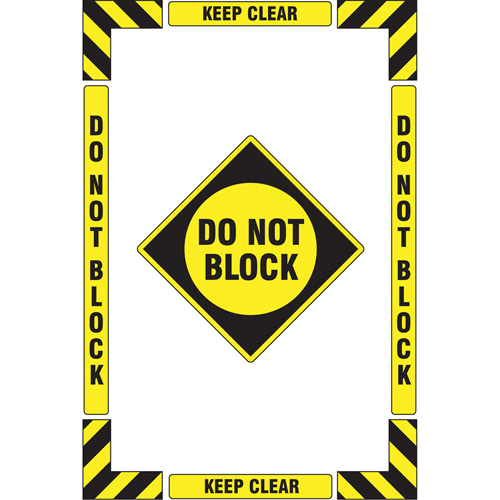 Trousse de marquage du sol ?Keep Clear Do Not Block? (se tenir &agrave; l&eacute;cart - ne pas encombrer), Adh&eacute;sif, Anglais avec pictogramme Dufferin Supply