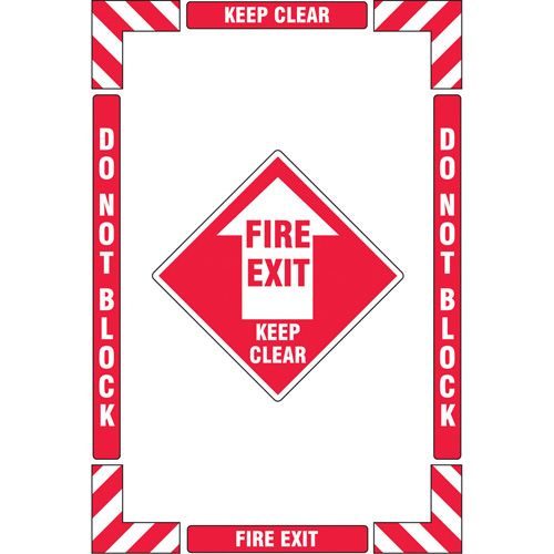 "Fire Exit" Floor Marking Kit, Adhesive, English with Pictogram Dufferin Supply