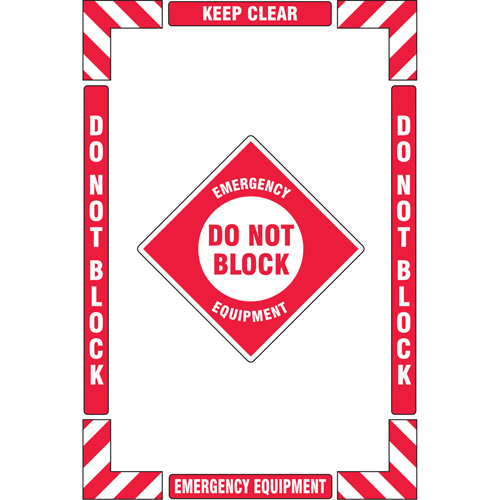 Trousse de marquage du sol ?Emergency Equipment? (&eacute;quipement durgence), Adh&eacute;sif, Anglais avec pictogramme Dufferin Supply