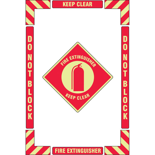 "Fire Extinguisher" Floor Marking Kit, Adhesive, English with Pictogram Dufferin Supply