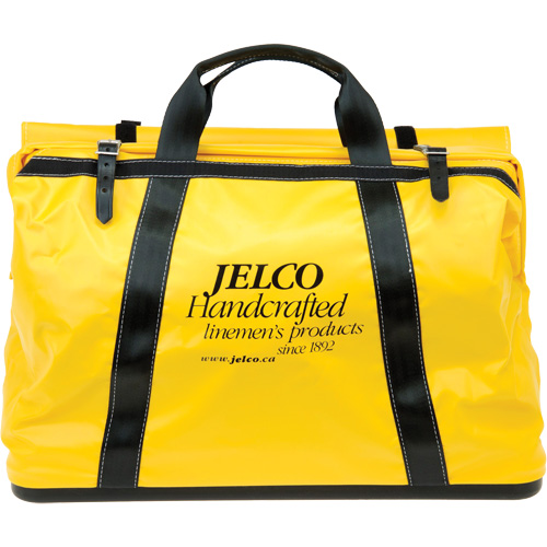 Vinyl Coated Drag Bag, Nylon, Black/Yellow Dufferin Supply