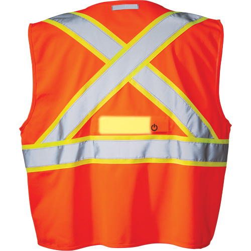 Veste de s&eacute;curit&eacute; SV350 X-Back avec lampe, Orange haute visibilit&eacute;, Petit, Polyester Dufferin Supply