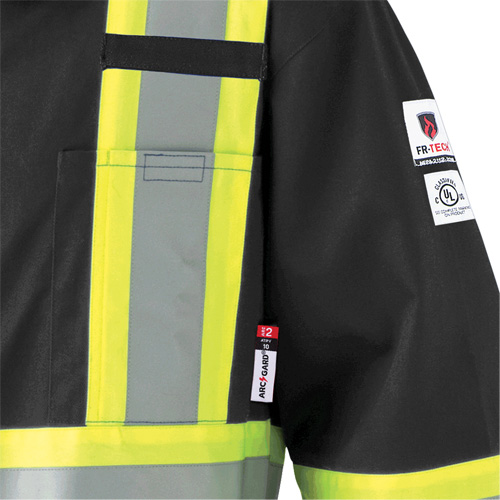 7702BK FR-Tech&reg; 88/12 FR Arc Rated Coveralls, Size 36, Black, 9.7 cal/cm² Dufferin Supply
