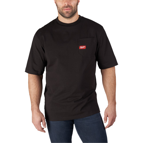 Heavy-Duty Pocket T-Shirt, Men's, Small, Black Dufferin Supply