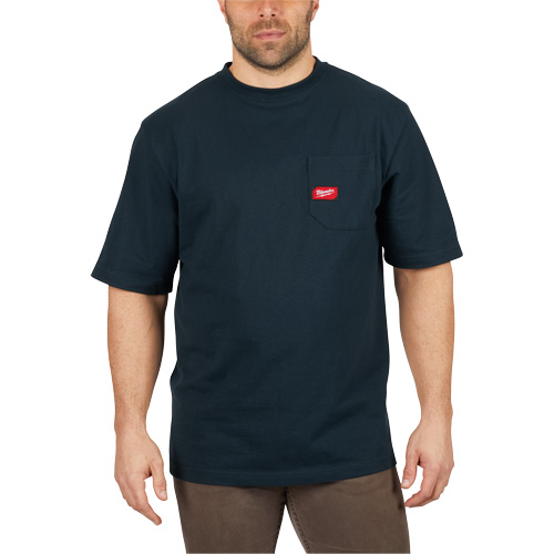 Heavy-Duty Pocket T-Shirt, Men's, Small, Blue Dufferin Supply