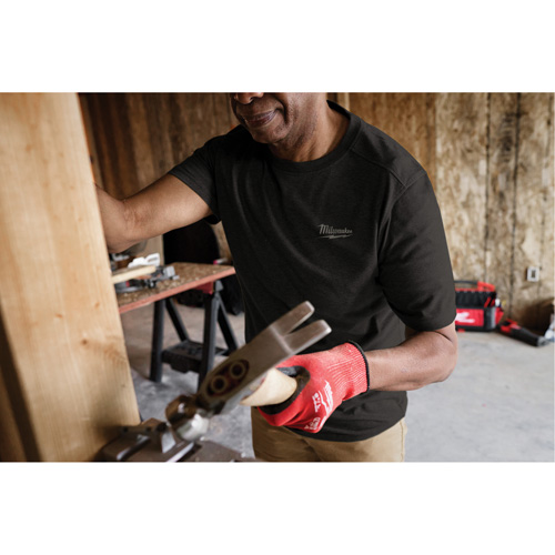 T-shirt de travail hybride, Hommes, Petit, Noir Dufferin Supply