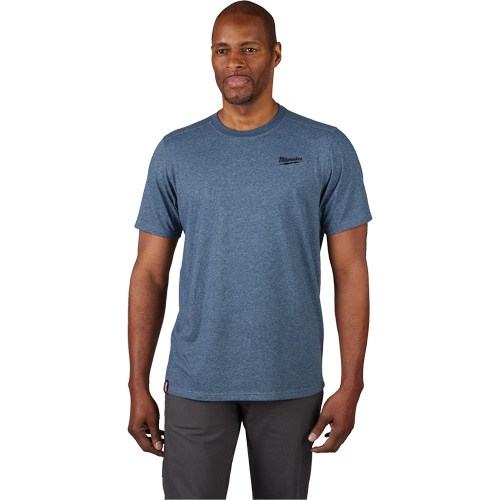 Hybrid Work Tee Shirt, Men's, Small, Blue Dufferin Supply