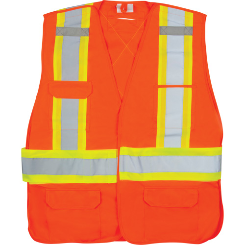 Veste d'arpenteur haute visibilit&eacute; conforme &agrave; la CSA, Orange haute visibilit&eacute;, 2T-Grand, Polyester Dufferin Supply