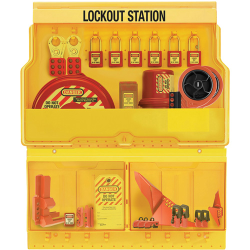 Station de cadenassage pour vannes et appareils &eacute;lectriques de luxe et de qualit&eacute; sup&eacute;rieure, Cadenas Thermoplastique, Capacit&eacute; de 32, Cadenas Compris Dufferin Supply