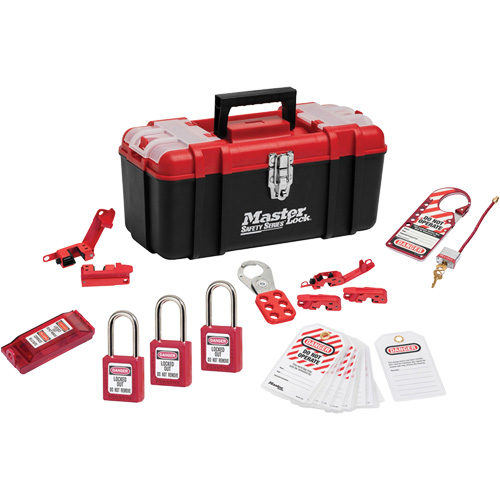 Trousse de cadenassage standard avec cadenas en thermoplastique Zenex, Ensemble &eacute;lectrique, 14 composants compris Dufferin Supply