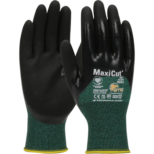 ATG MaxiCut&reg; Oil Cut-Resistant Gloves, Size Large, 15 Gauge, Nitrile Coated, Engineered Yarn Shell, ASTM ANSI Level A2/EN 388 Level 3/EN 388 Level B Dufferin Supply