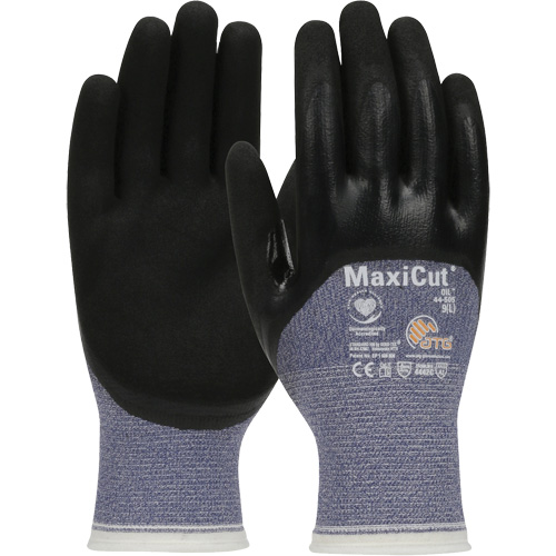 ATG MaxiCut&reg; Oil Cut-Resistant Gloves, Size Large, 15 Gauge, Nitrile Coated, Engineered Yarn Shell, ASTM ANSI Level A3/EN 388 Level 4/EN 388 Level C Dufferin Supply