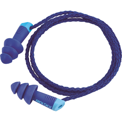 Alphas Metal Detectable Reusable Earplugs, Corded, One-Size, Bulk - Polybag, 27 NRR dB Dufferin Supply