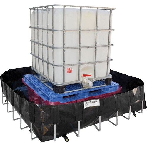 Ultra-IBC Berm&reg; Spill Berm, 400 US gal. Capacity, 6' W x 6' L x 18" H, L-Bracket Dufferin Supply