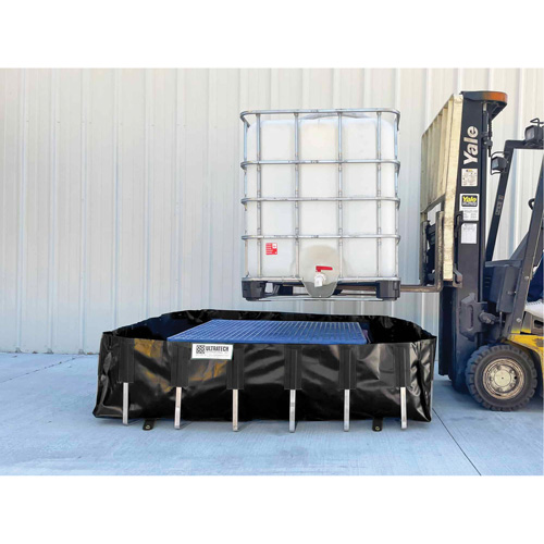 Ultra-IBC Berm&reg; Spill Berm, 400 US gal. Capacity, 6' W x 6' L x 18" H, L-Bracket Dufferin Supply