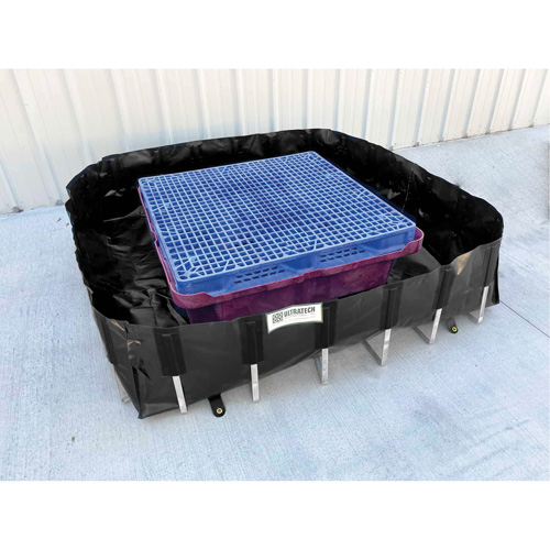 Ultra-IBC Berm&reg; Spill Berm, 400 US gal. Capacity, 6' W x 6' L x 18" H, L-Bracket Dufferin Supply