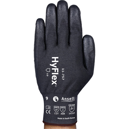 Gants r&eacute;sistant aux coupures Hyflex 11-757, Taille 8, Calibre 18, Rev&ecirc;tement Polyur&eacute;thane, Enveloppe en Intercept, ASTM ANSI niveau A7/EN 388 niveau F Dufferin Supply