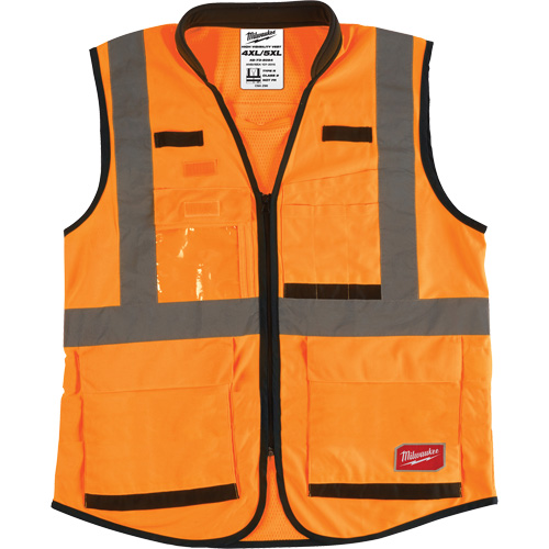 Performance Safety Vest, High Visibility Orange, 4X-Large/5X-Large Dufferin Supply