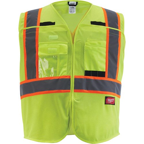 Flagman Safety Vest, High Visibility Lime-Yellow, Medium/Small Dufferin Supply