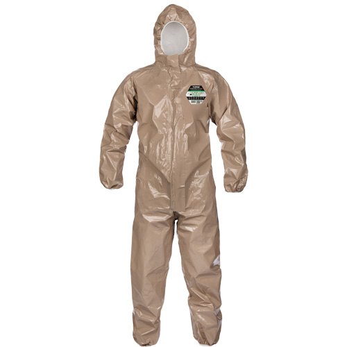 Coveralls, ChemMax 4 Plus, Large, Brown Dufferin Supply