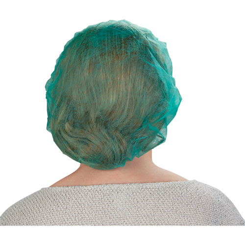 Bouffant Caps, Polypropylene, 24", Green Dufferin Supply