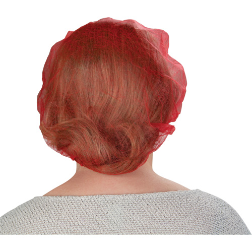 Bouffant Caps, Polypropylene, 24", Red Dufferin Supply