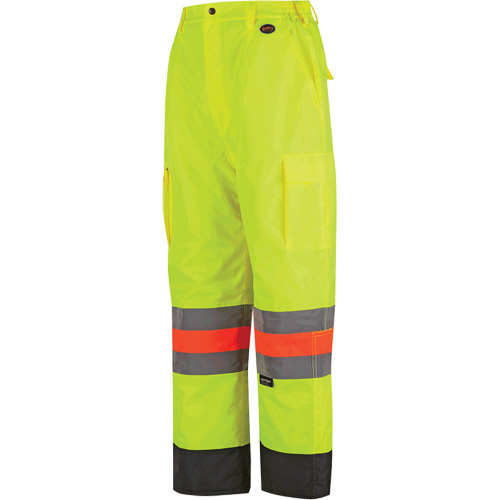 6041 Pantalon de contr&ocirc;le de la circulation pour l'hiver qu&eacute;b&eacute;cois, Polyester, T-petit, Jaune lime haute visibilit&eacute; Dufferin Supply