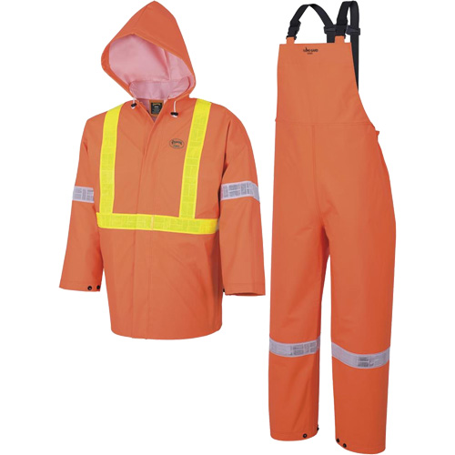 R85 Ensemble imperm&eacute;able de s&eacute;curit&eacute; 3 pi&egrave;ces ignifuge Element FR, PVC, Petit, Orange haute visibilit&eacute; Dufferin Supply