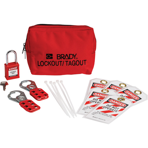 Lockout Tagout Kit with Nylon Safety Padlock in Pouch, Electrical Kit, 14 Components Dufferin Supply