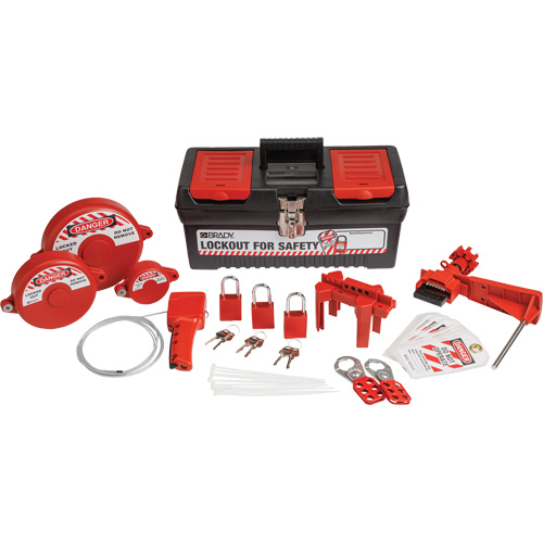 Lockout Tagout Kit with Aluminum Safety Padlocks in Toolbox, Valve Kit, 32 Components Dufferin Supply