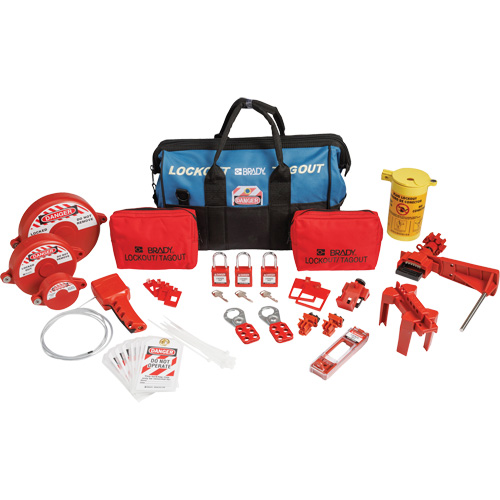 Lockout Tagout Kit with Nylon Safety Lockout Padlocks in Duffel Bag, Electrical/Valve Kit, 31 Components Dufferin Supply