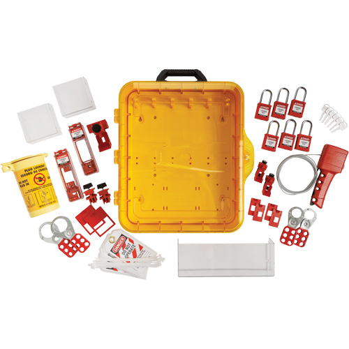 Electrical Lockout Station with Keyed Different Nylon Safety Lockout Padlocks, Plastic Padlocks, 60 Padlock Capacity, Padlocks Included Dufferin Supply