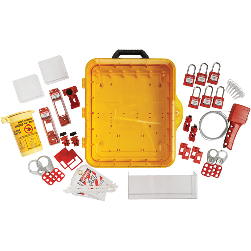 Station de cadenassage &eacute;lectrique avec cadenas de s&eacute;curit&eacute; en nylon &agrave; cl&eacute; identique, Cadenas Plastique, Capacit&eacute; de 55, Cadenas Compris Dufferin Supply
