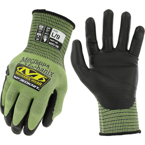 Speedknit S2EC06 Cut-Resistant Gloves, Size Small/7, 18 Gauge, Urethane Coated, HPPE/Tungsten Shell, ASTM ANSI Level A4/EN 388 Level D Dufferin Supply