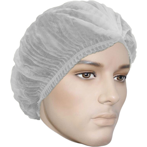 Cova-Cap Pleated Bouffant Cap, Polypropylene, 21", White Dufferin Supply