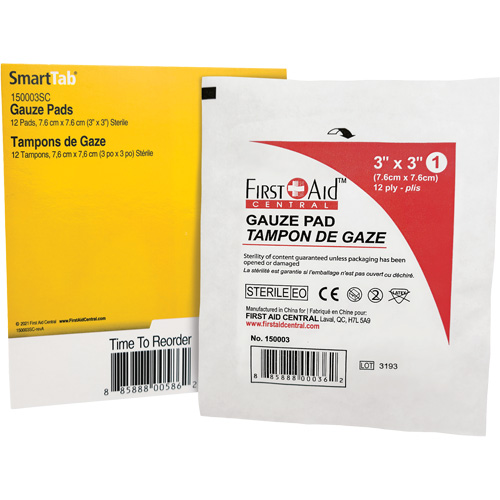 SmartCompliance&reg; Refill Gauze, Pad, 3" L x 3" W, Sterile, Medical Device Class 1 Dufferin Supply