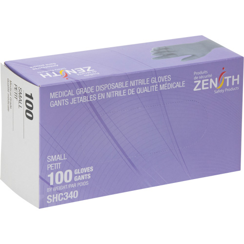 Gants jetables de calibre m&eacute;dical, Petit, Nitrile, 6 mils, Sans poudre, Noir, Classe 2 Dufferin Supply