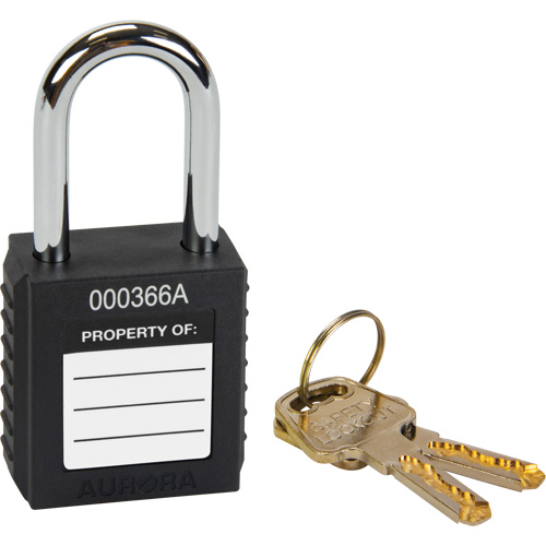Verrouillage pour les consignations, Cadenas de s&eacute;curit&eacute;, Cl&eacute;s diff&eacute;rentes, Thermoplastique, Largeur de 1-1/2" Dufferin Supply