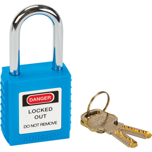 Verrouillage pour les consignations, Cadenas de s&eacute;curit&eacute;, Cl&eacute;s diff&eacute;rentes, Thermoplastique, Largeur de 1-1/2" Dufferin Supply