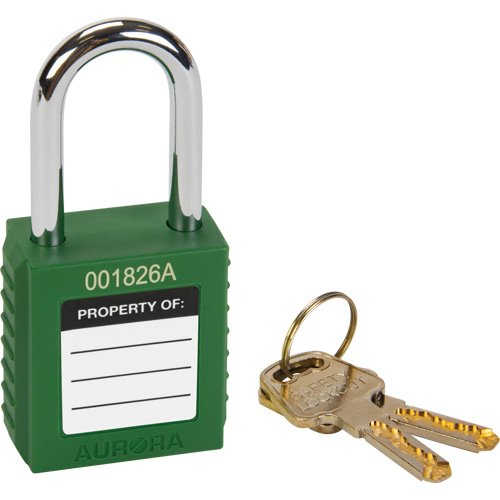 Verrouillage pour les consignations, Cadenas de s&eacute;curit&eacute;, Cl&eacute;s diff&eacute;rentes, Thermoplastique, Largeur de 1-1/2" Dufferin Supply