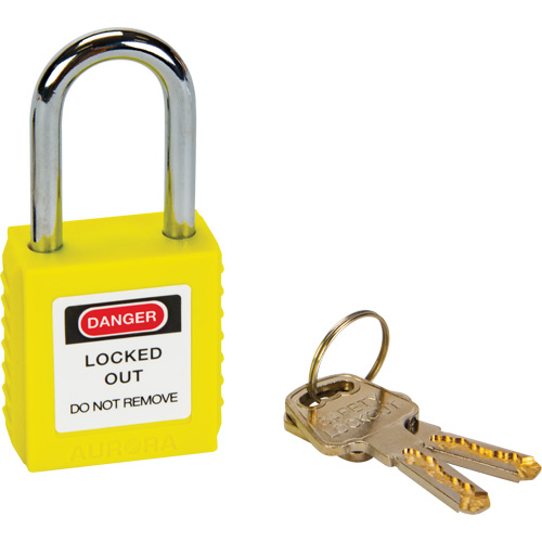 Verrouillage pour les consignations, Cadenas de s&eacute;curit&eacute;, Cl&eacute;s diff&eacute;rentes, Thermoplastique, Largeur de 1-1/2" Dufferin Supply