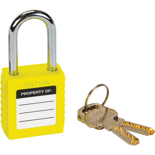 Verrouillage pour les consignations, Cadenas de s&eacute;curit&eacute;, Cl&eacute;s diff&eacute;rentes, Thermoplastique, Largeur de 1-1/2" Dufferin Supply