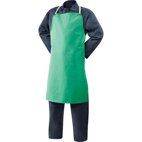 Tablier en coton ignifuge Weldlite, Salopette, 36" lo, Vert Dufferin Supply