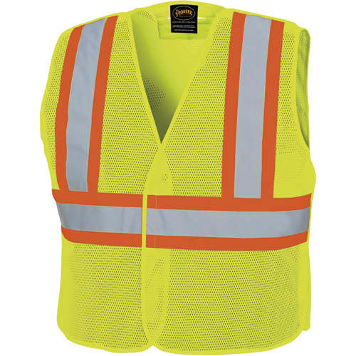 598P Veste de s&eacute;curit&eacute; &agrave; maille d&eacute;tachable, Jaune lime haute visibilit&eacute;, Moyen/Petit, Polyester Dufferin Supply